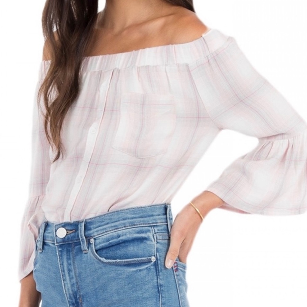 White Crow off-the-shoulder flannel